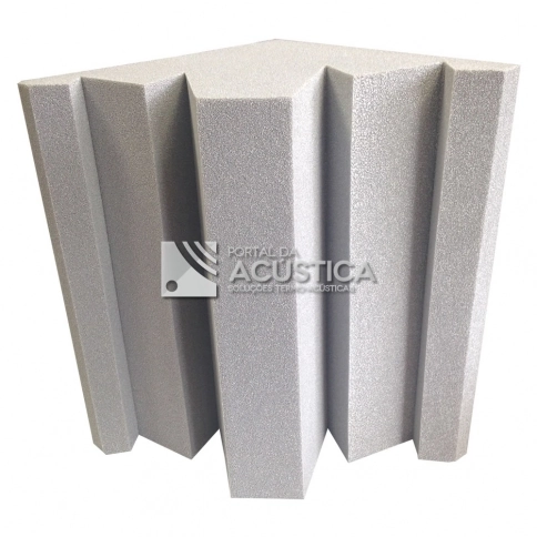 Absorvedor De Canto Bass Trap Espuma Pu Cores - 300 X 300 X 400 Mm 23kg/m3 - Se - Branco