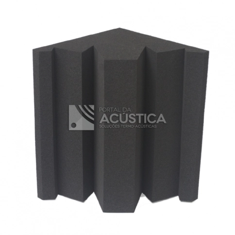 Absorvedor De Canto Bass Trap Espuma Pu Cores - 300 X 300 X 400 Mm 23kg/m3 - Se - Preto