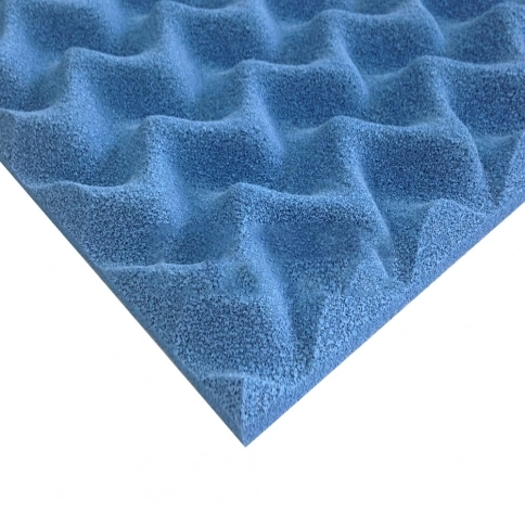 Espuma Pu Senoidal - 500 X 500 X 25 Mm 23kg/m3 - Sm Se - Azul Celeste