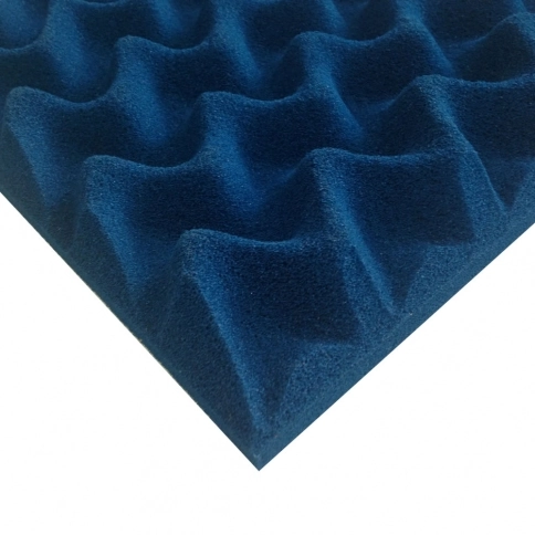Espuma Pu Senoidal - 500 X 500 X 25 Mm 23kg/m3 - Sm Se - Azul Royal