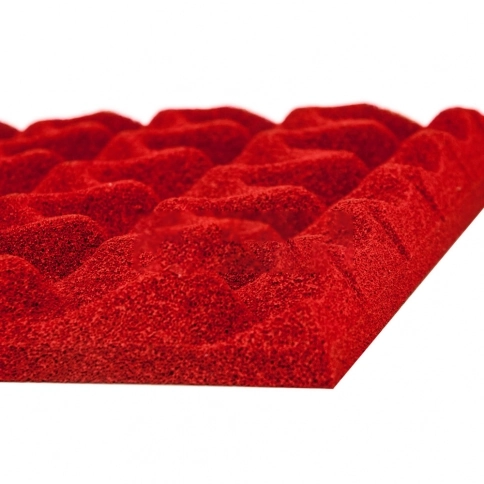 Espuma Pu Senoidal - 500 X 500 X 25 Mm 23kg/m3 - Sm Se - Vermelho
