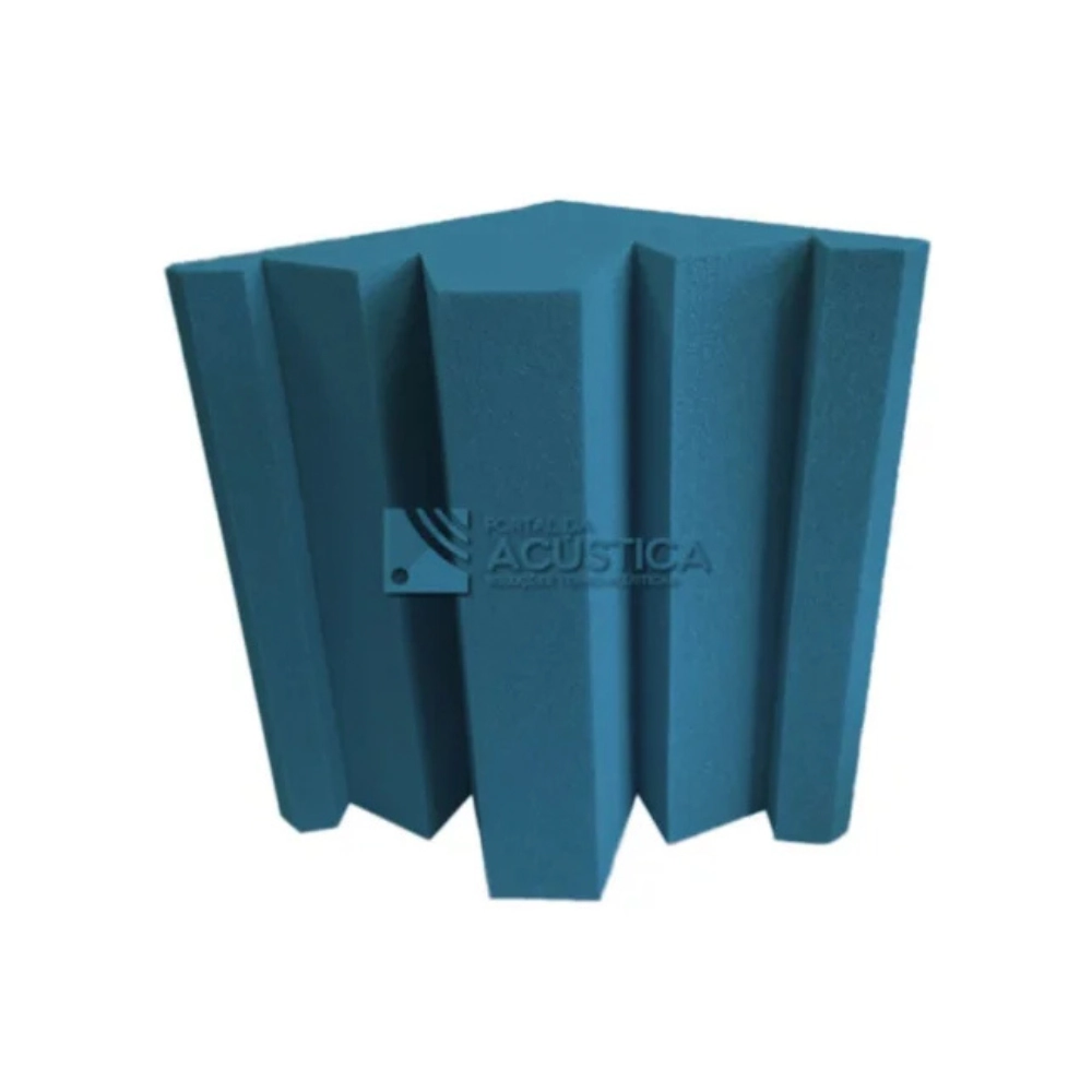 Absorvedor De Canto Bass Trap Espuma Pu Cores - 300 X 300 X 400 Mm 23kg/m3 - Se - Azul Celeste
