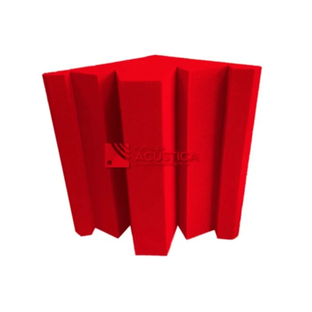 Absorvedor De Canto Bass Trap Espuma Pu Cores - 300 X 300 X 400 Mm 23kg/m3 - Se - Vermelho
