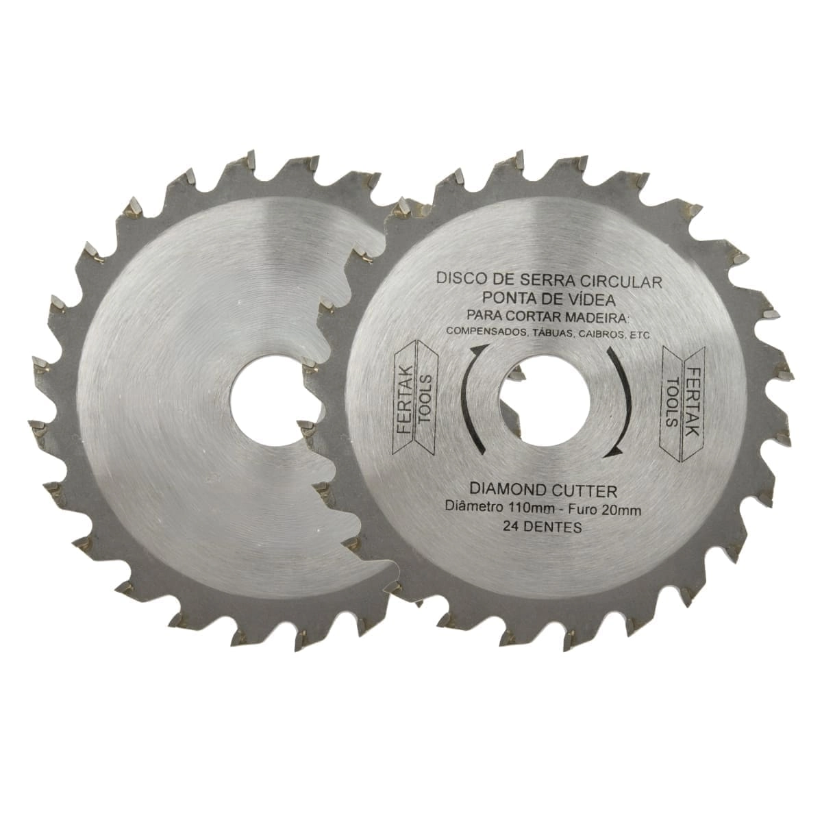Disco De Corte Serra Circular Para Madeira 24 Dentes 110x20mm | Fertak