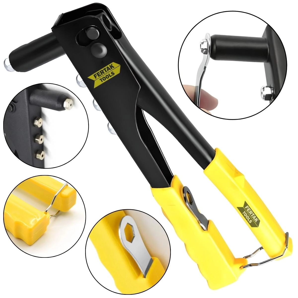 Alicate Rebite Rebitador Rebitadeira 10" Manual Profissional Com Chave | Fertak