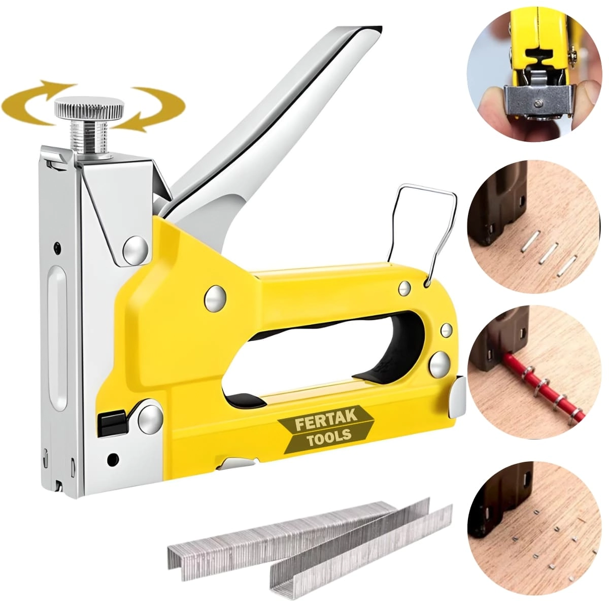 Grampeador Pinador Manual Profissional 3 Em 1 Pressão Grampos T-u-reto 4 - 14mm | Fertak