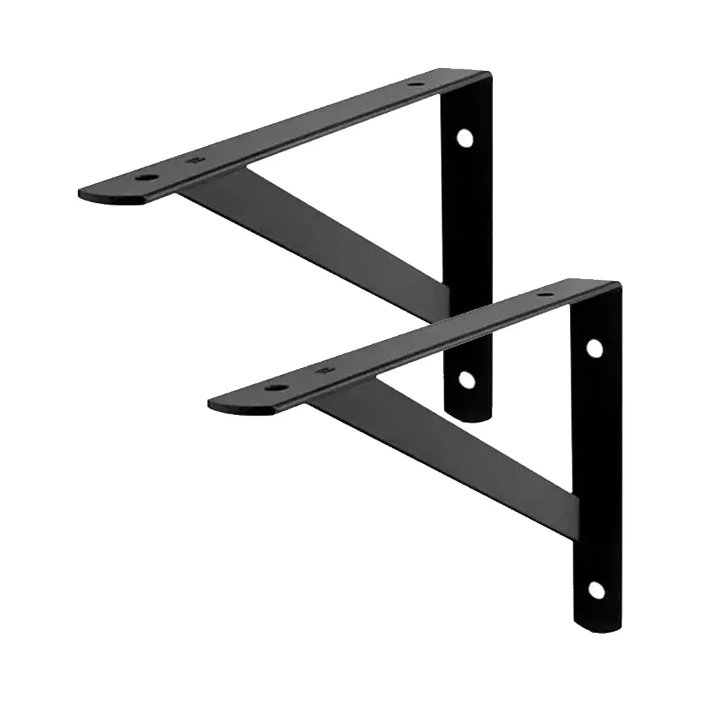 Kit 2 Suporte Prateleira Mão Francesa Aço 29cm Preto Fertak