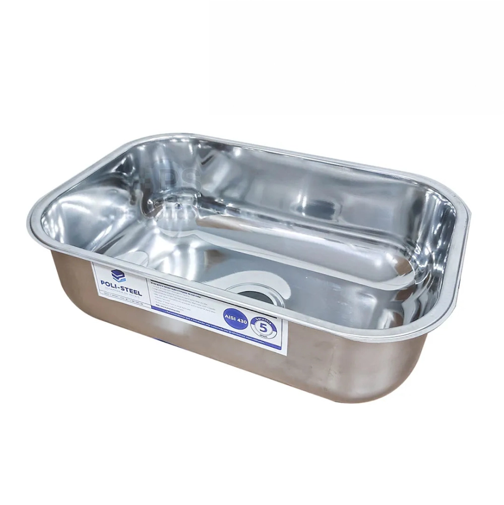 Cuba Inox 56x34x17 - Aço 430 Poli-steel Inox Polido - Alto Brilho