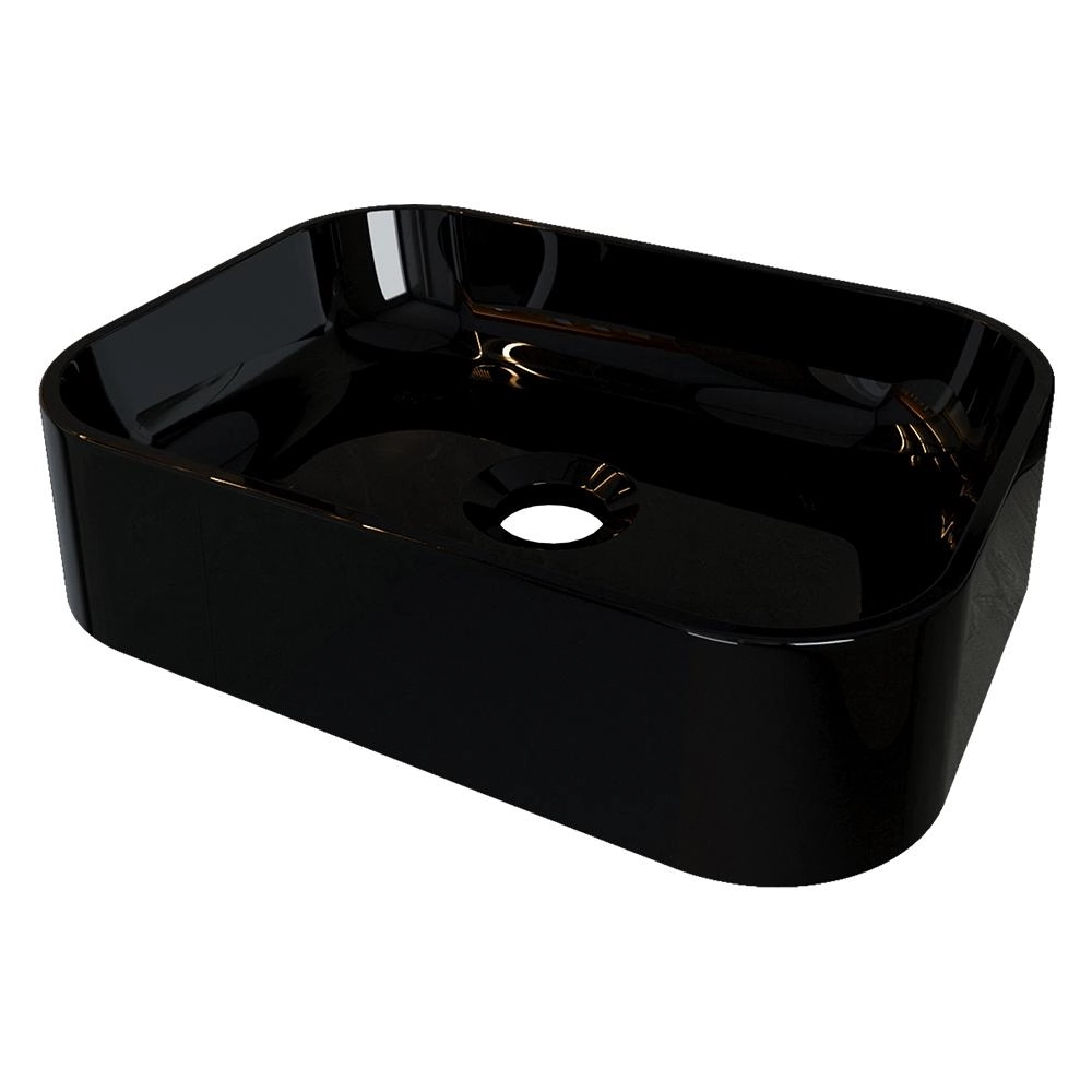 Cuba Pia Para Banheiro Retangular Oxford Preto Brilho
