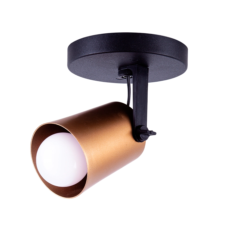 Spot De Sobrepor Moderno Direcionável Fokus 1 Lâmpada E27 Bivolt Dourado 110v/220v