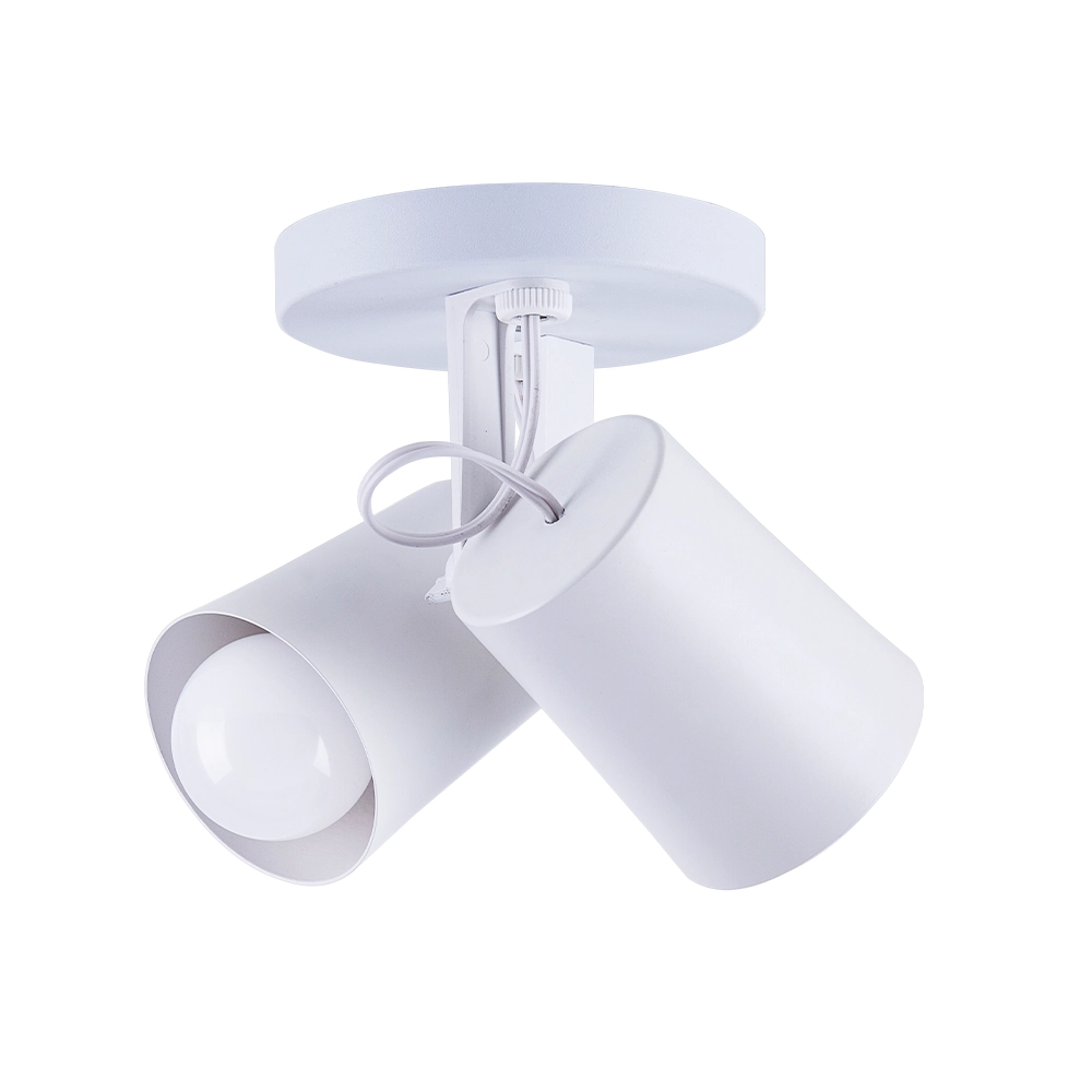 Spot De Sobrepor Moderno Direcionável Fokus 2 Lâmpadas E27 Bivolt Branco 110v/220v