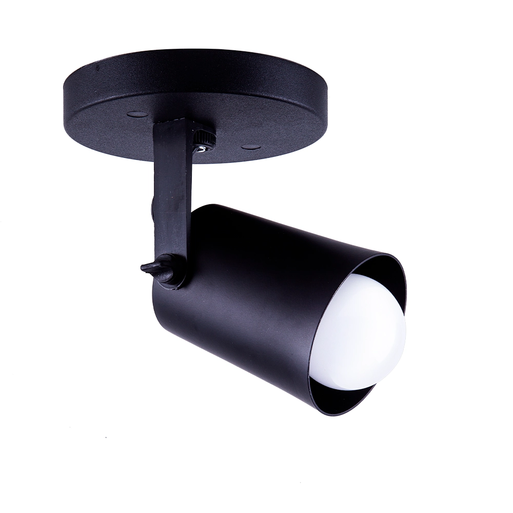 Spot De Sobrepor Moderno Direcionável Fokus 1 Lâmpada E27 Bivolt Preto 110v/220v