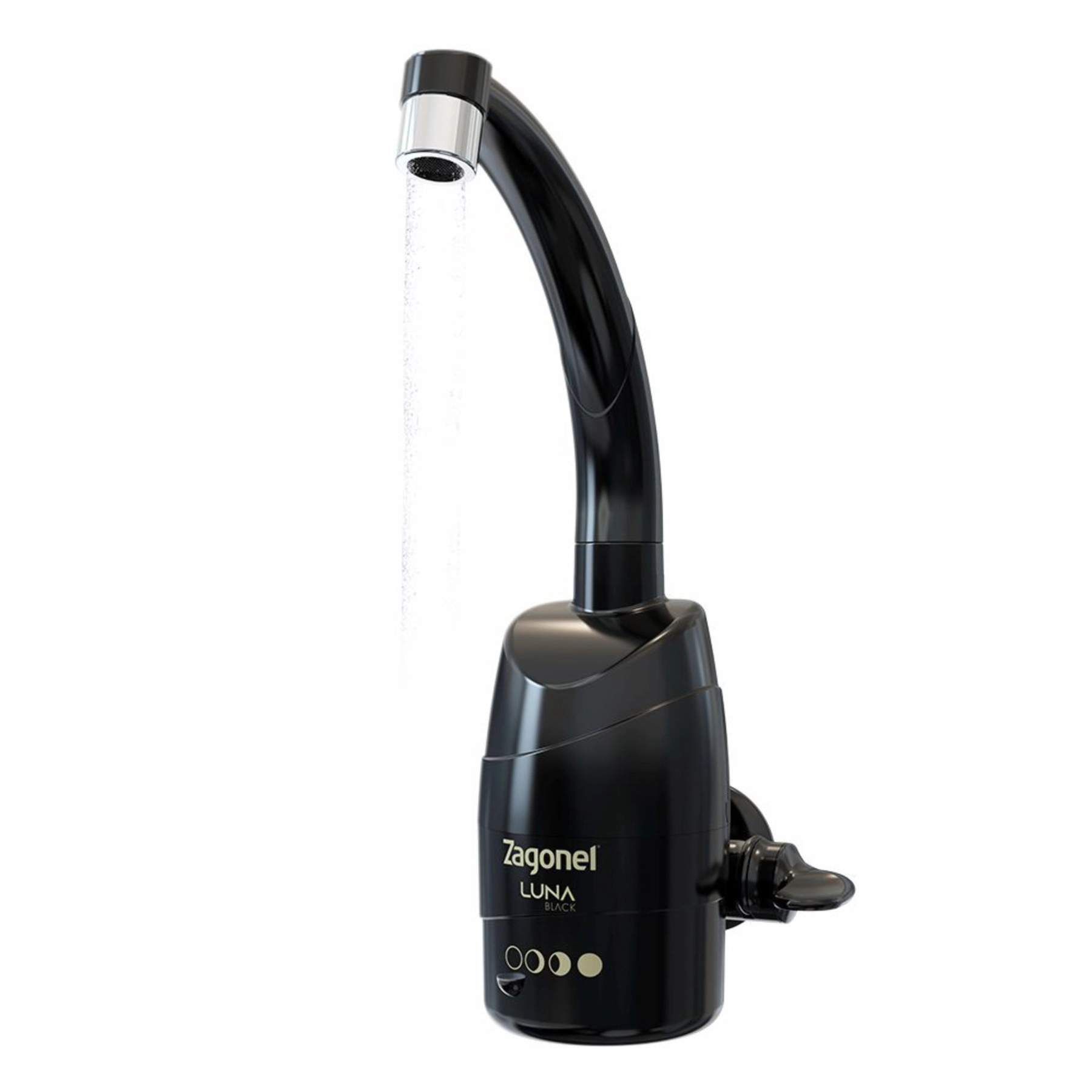 Torneira de Parede para Cozinha com Bica Média Preto 220V Luna Zagonel