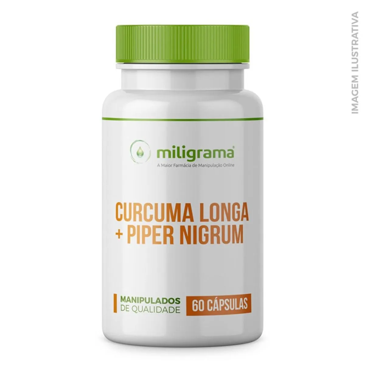 Curcuma Longa 300mg + Piper Nigrum 10mg Antiinflamatório Natural 60 Cápsulas