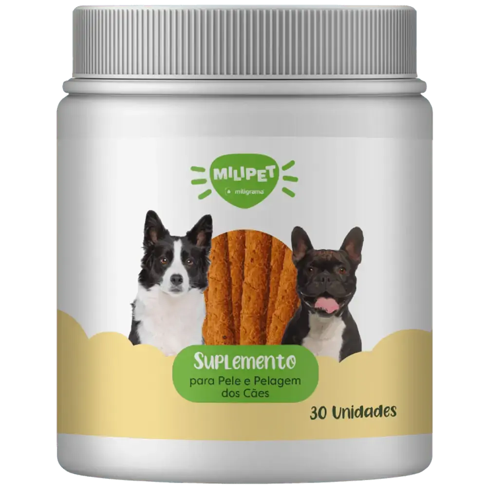Suplemento para Pele e Pelagem dos Cães Biscoito Sabor Carne 30 Unidades