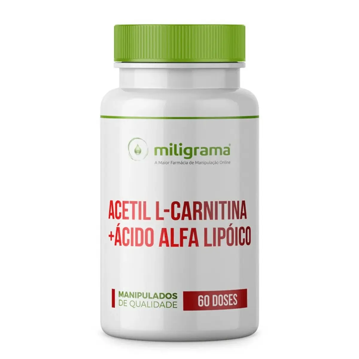 Acetil L-carnitina 500mg + Ácido Alfa Lipóico 200mg 60 Doses