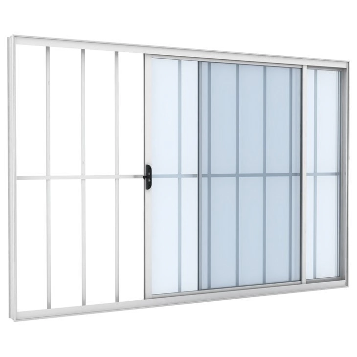 Janela Vitro 2 Folhas Com Grade Aluminio Branco - 1.00 (a) X 1.20 (l)