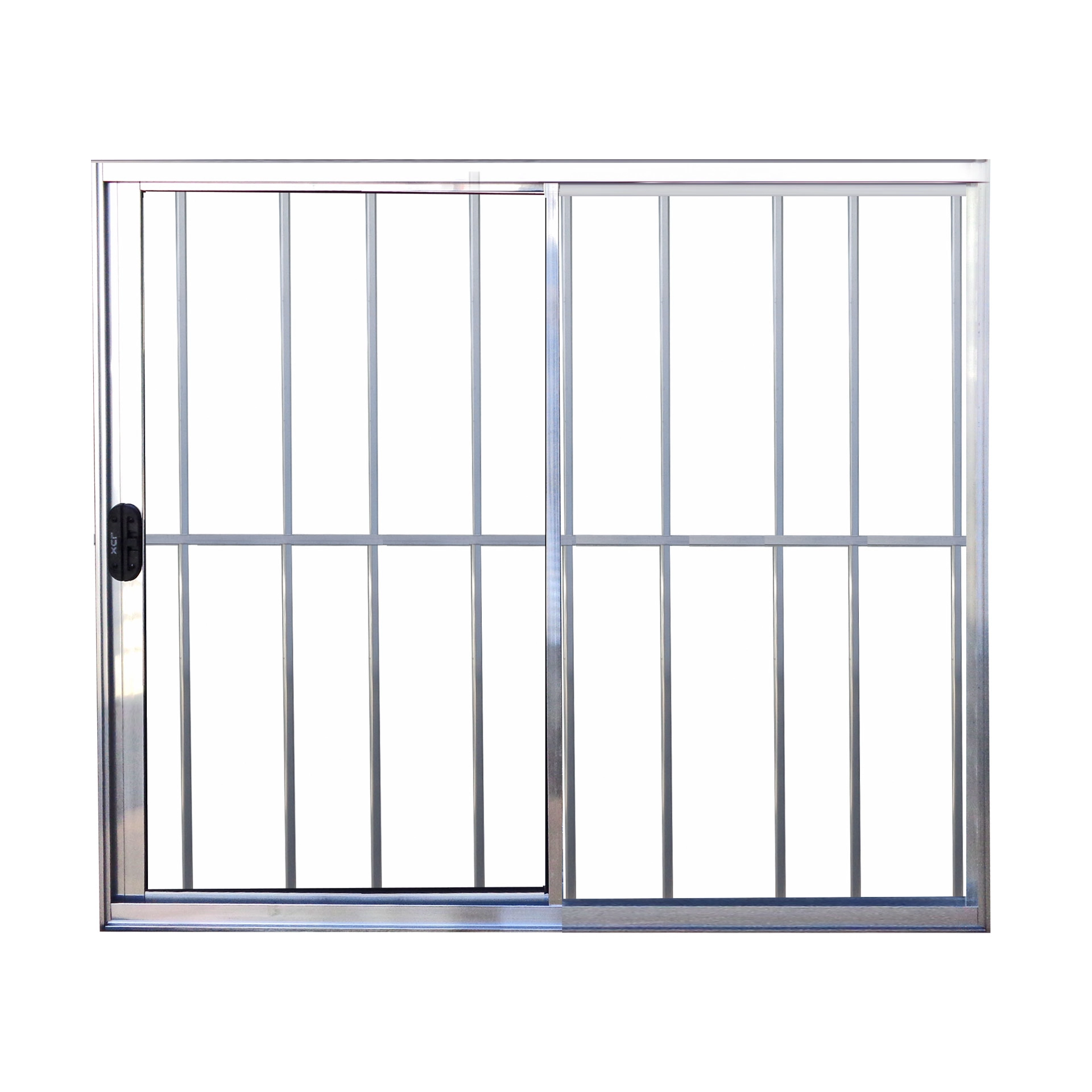 Janela Vitro 2 Folhas Com Grade Aluminio Brilhante - 1.00 (a) X 1.20 (l)