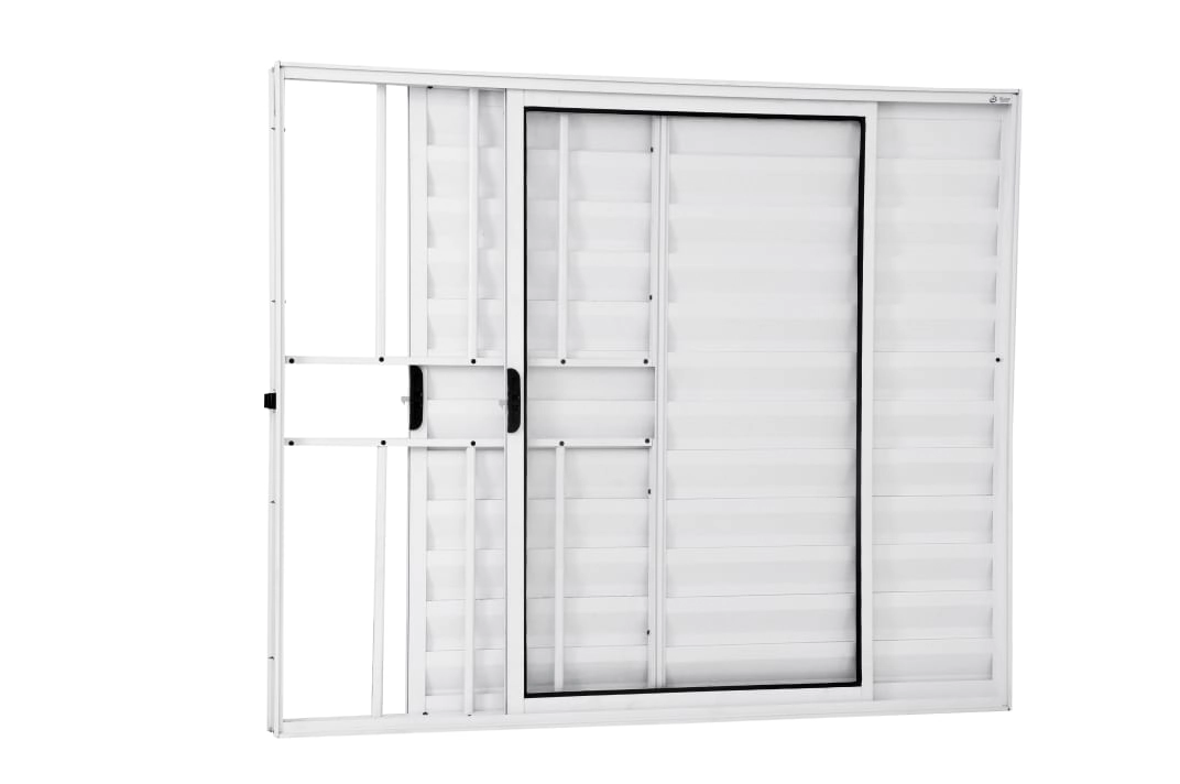 Janela Veneziana 3 Folhas 1,00(a) X 1,20(l) Com Grade Aluminio Branco