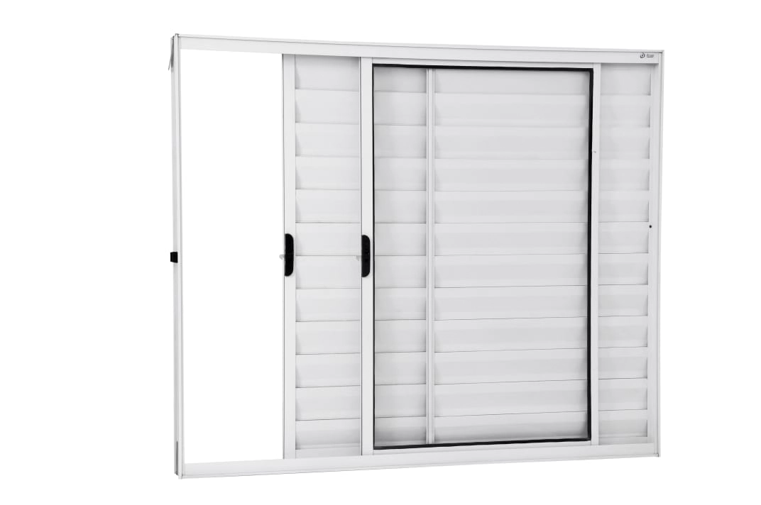 Janela Veneziana 3 Folhas 1,00(a) X 1,50(l) Sem Grade Aluminio Branco