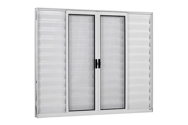 Janela Veneziana 6 Folhas 1,00(a) X 1,50(l) Sem Grade Aluminio Branco