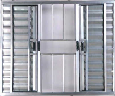 Janela Veneziana 6 Folhas 1,00(a) X 1,20(l) Com Grade Aluminio Brilhante