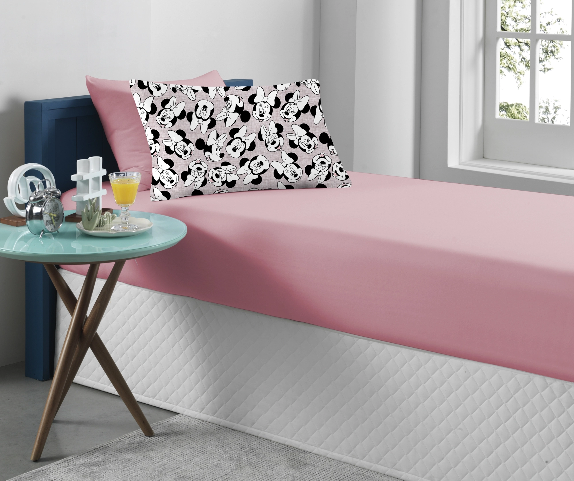 Kit Cama Play Solteiro Minnie Tex Rosa Cravo 2pcs 122060 Portallar