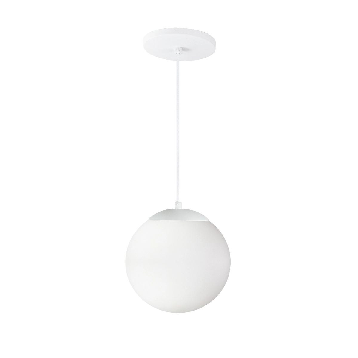 Pendente Globo Esfera De Vidro Branco Fosco 20cm - Branco