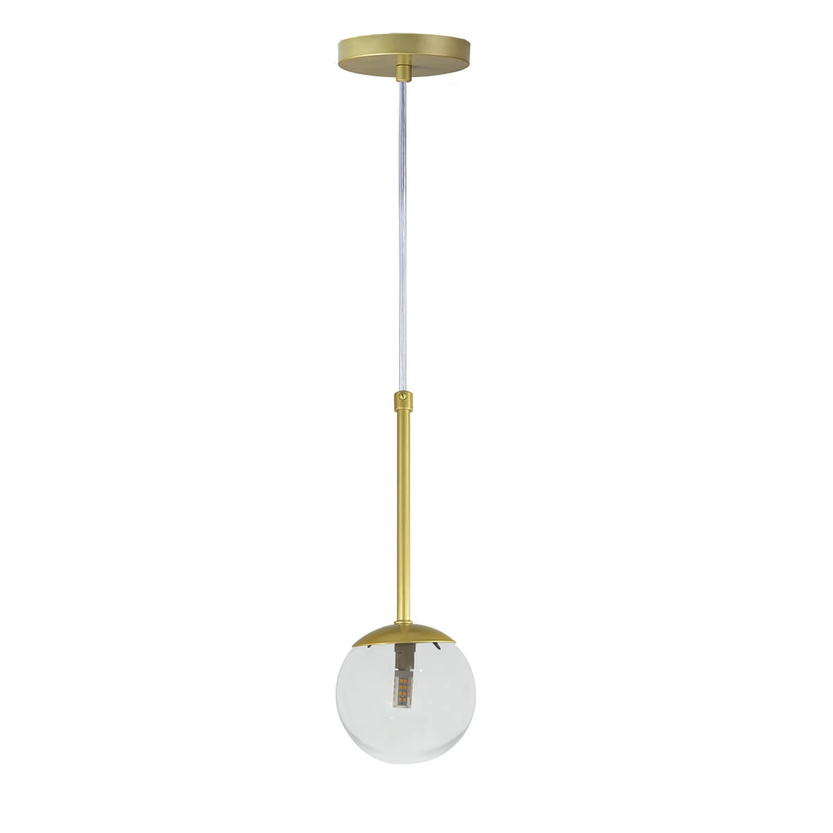 Pendente Globo Esfera De Vidro 12cm - Ouro - Vidro Cristal