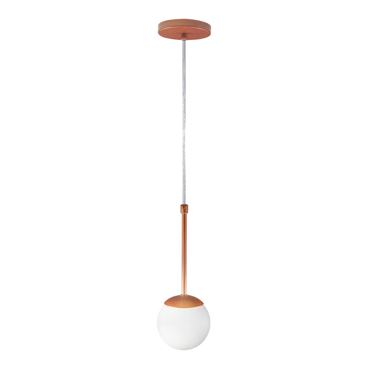 Pendente Globo Esfera De Vidro 12cm - Bronze - Vidro Branco