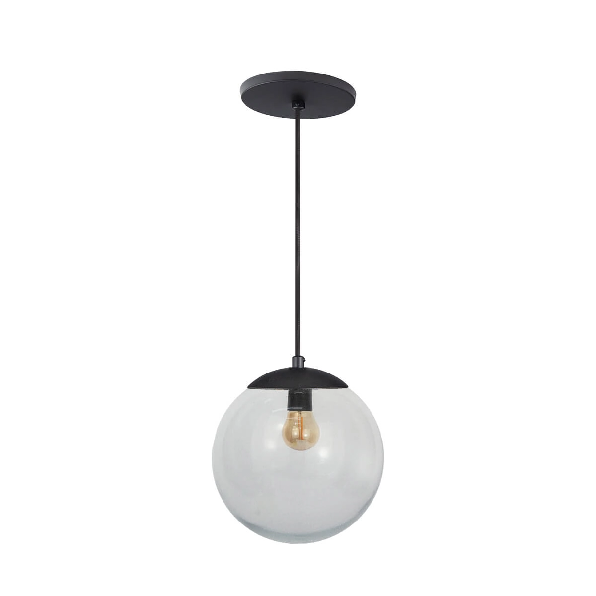Pendente Globo Esfera De Vidro Cristal 20cm - Preto