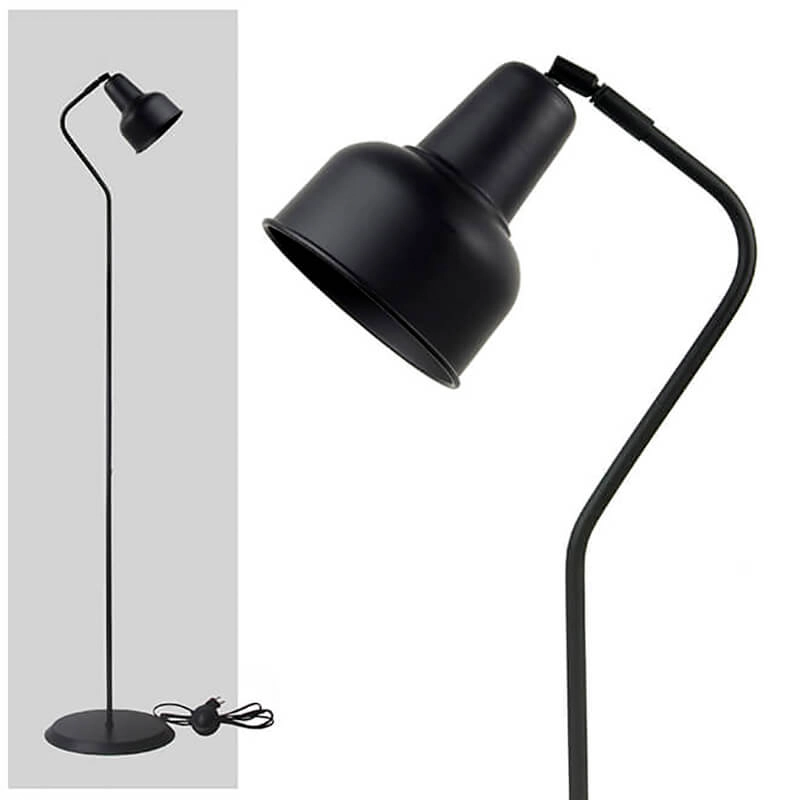 Kit Com 2 Luminárias Coluna Abajur Piso Chão Spot City - Preto