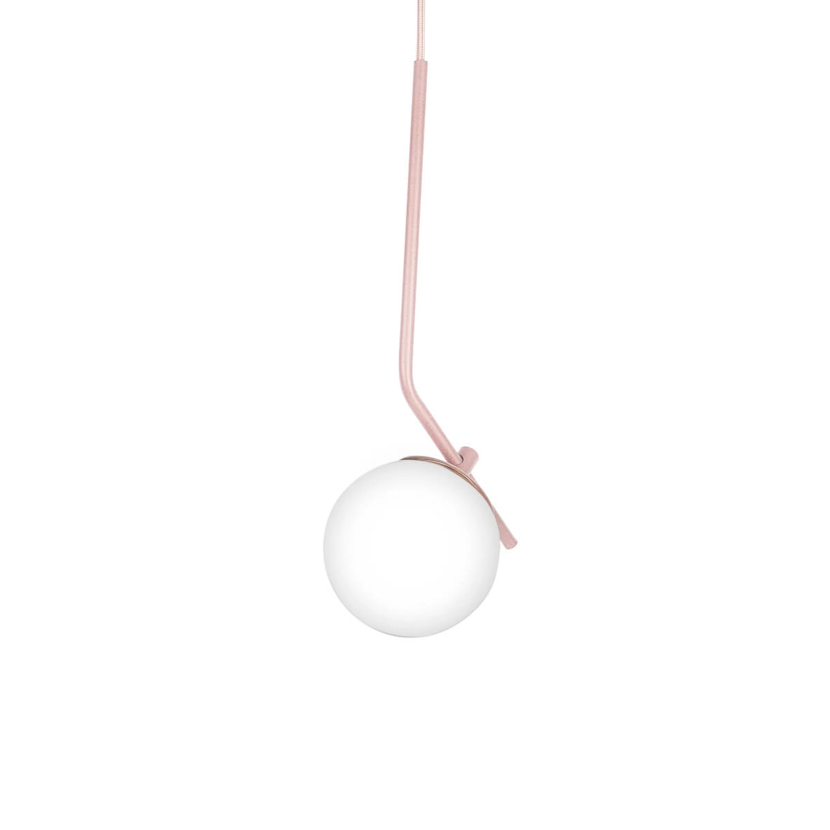 Kit 2 Pendentes On Ly Rosé Com Globo Esfera De Vidro Branco