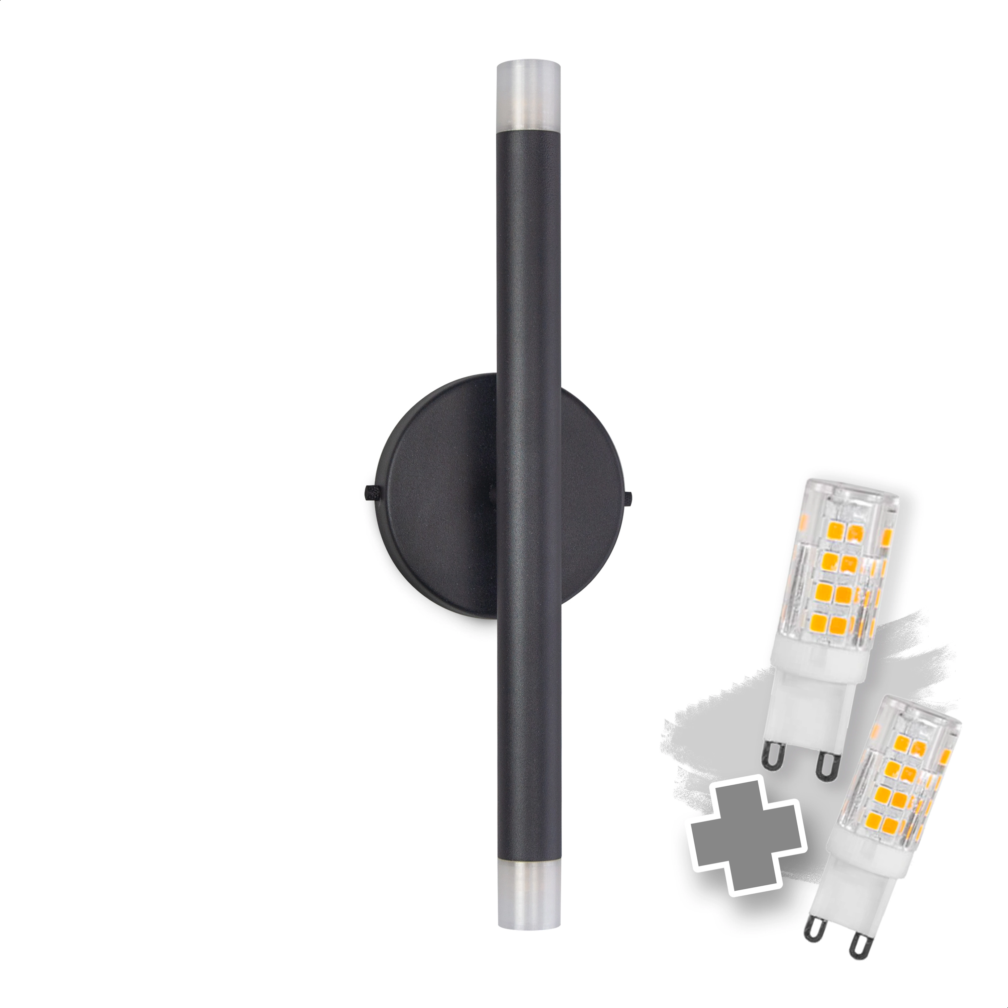 Arandela Parede Slim Billy Preta Com 2 Led G9 5w