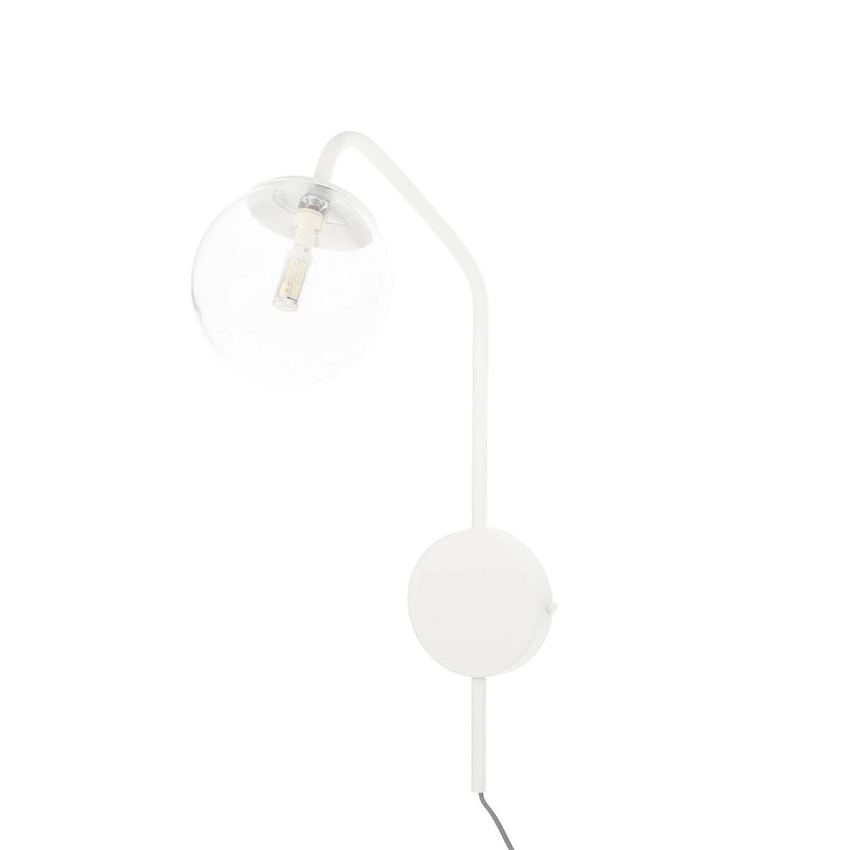 Arandela New Figo Branco - Vidro Transparente