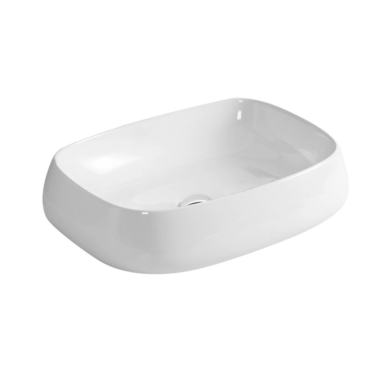 Cuba Banheiro Louça De Sobrepor Com Valvula Inox, 56x42 Mx207 Branco