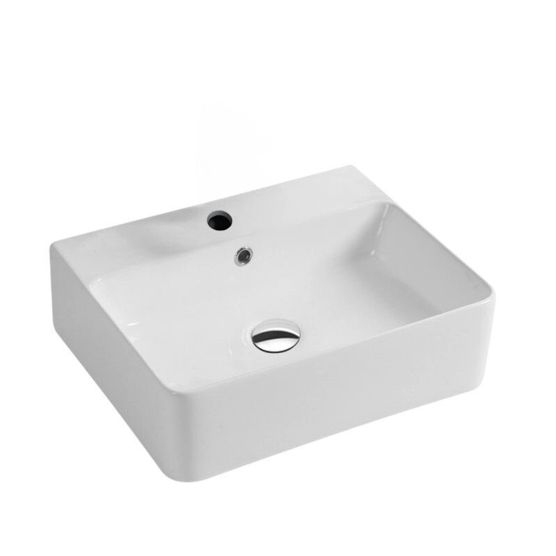 Cuba De Apoio Banheiro Louça Com Valvula Click Inox 46x42cm Mx208 Branco