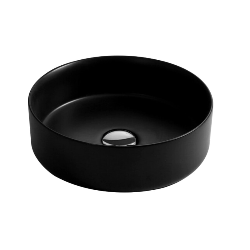 Cuba Banheiro Ceramica De Sobrepor Com Valvula Inox,37x37 Mx211 Preto