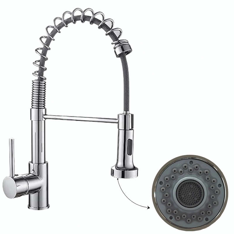 Torneira Cozinha Monocomando, 40x25x5cm - Com Misturador Mx608 Prata