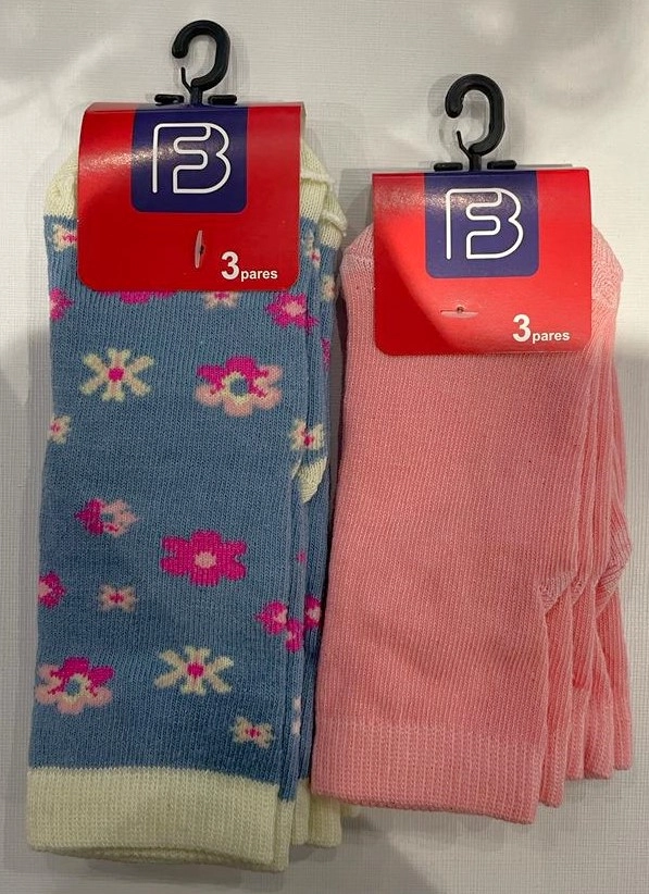 Meia Bebe Menina 3 Pares K1770 Cia Da Meia