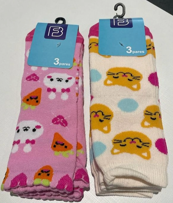 Meia Cano Medio Infantil Menina 3 Pares K1771 1771cfb3 Cia Da Meia