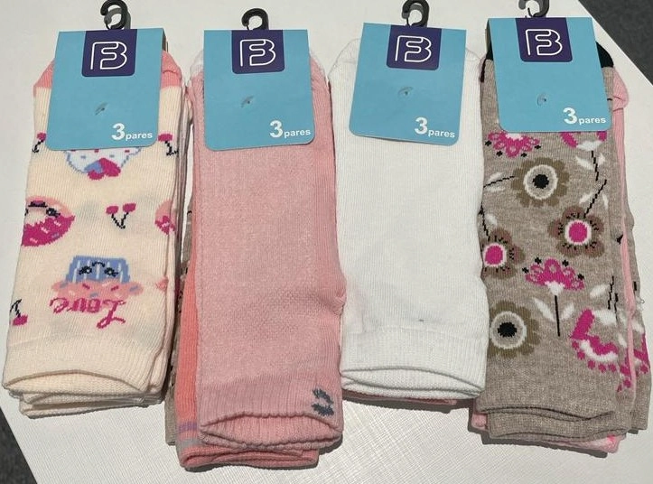 Meia Cano Medio Infantil Menina 3 Pares K1773 1773cfb3 Cia Da Meia