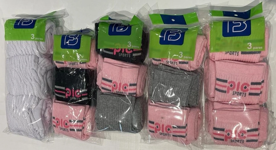 Meia Cano Longo Esportiva Feminina 3 Pares K7515 7515cfb3 Cia Da Meia