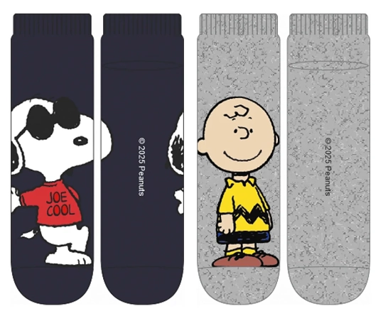 Meia Cano Curto Masc Snoopy 2 Pares 39 43 855sno2.3 Cia Da Meia