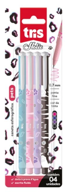 Caneta Esferografica Tris Holic Pets 0.7 4un 901958 Summit