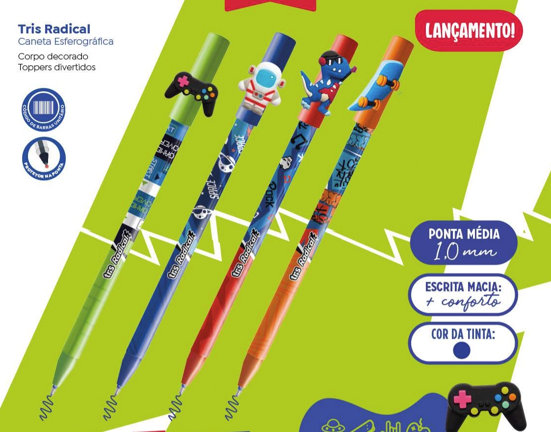 Caneta Esf. Radical 1.0 Sortidas Tris