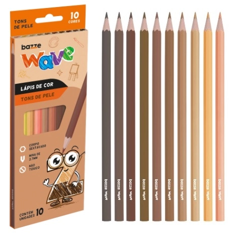 Lapis Cor Wave Tons De Pele 10 Cores Bazze