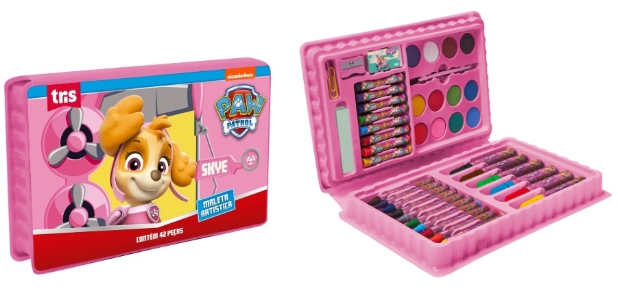 Kit Maleta Artistica Skye C/42 Pcs Patrulha Canina Tris