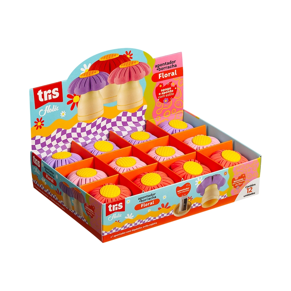 Apontador Borracha Floral 907127 Summit