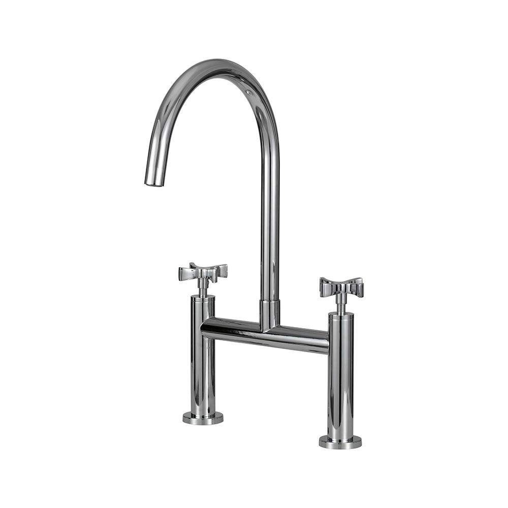 Torneira Para Cozinha Gourmet Misturador Duplo Comando Aço Inox 304 Içana Pingoo.casa - Prata